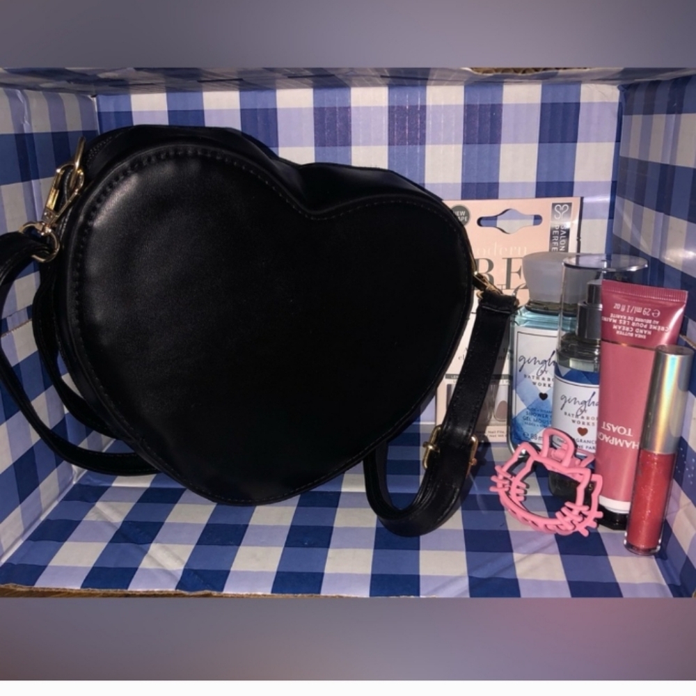 Heart shaped purse with Bath and body works and more